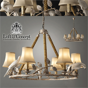 Chandelier Norman Bird Forest Patina 6